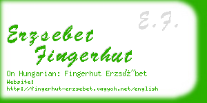 erzsebet fingerhut business card